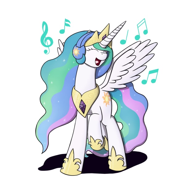 Celestia with Headphones by Heartbeat Unicorn