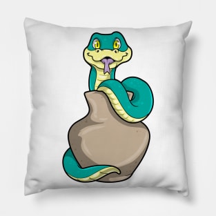 Snake with Vase Pillow