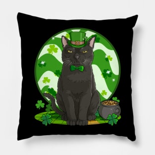 Bombay Cat St. Patricks Day Irish Leprechaun Pillow