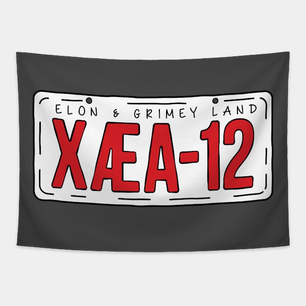 X Æ A-12 Licence Plate Tapestry by Roufxis