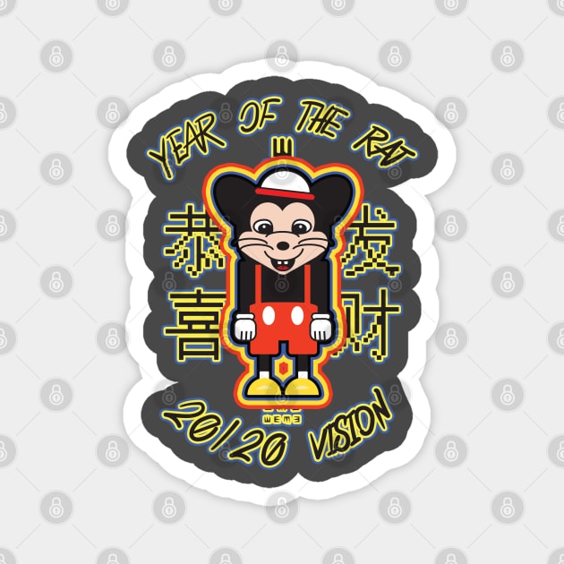 8ts Year of Rat Cartoon Magnet by kewlwolf8ts