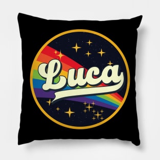 Luca // Rainbow In Space Vintage Style Pillow