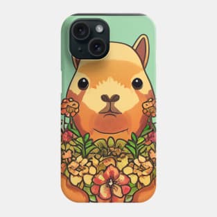 Floral capybara Phone Case