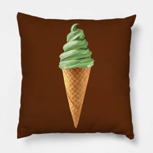 Pistachio Soft Serve Ice Cream Swirl Pillow