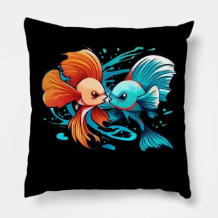 TWO COOL BETTA FISH FIGHTING Pillow