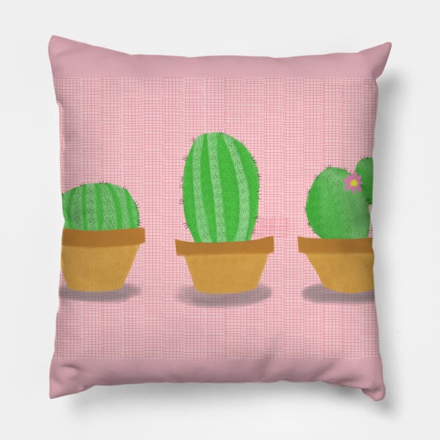 3 little cacti Pillow by Charlotsart