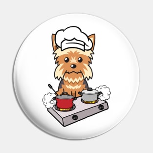 Funny yorkshire terrier is cooking Pin