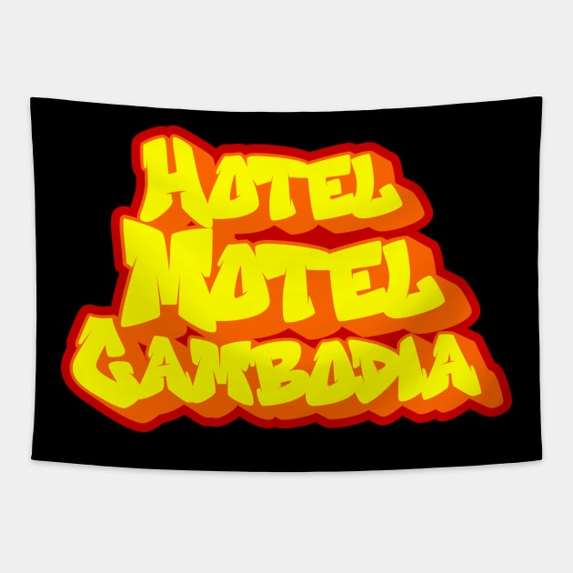 Hotel Motel Cambodia Graffity Tapestry by Th3Caser.Shop