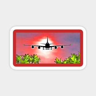 Airplane Landing at Tropical Island Magnet