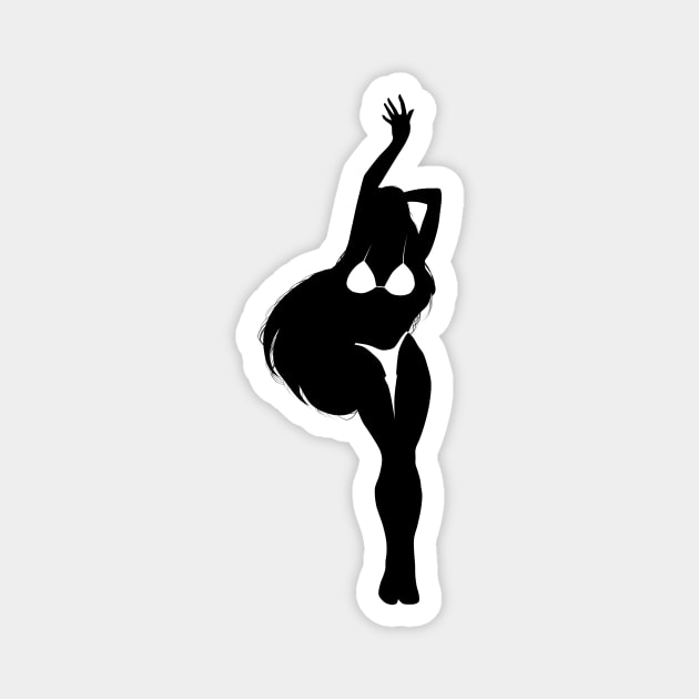 Dancing Girl Silhouette Magnet by jintetsu