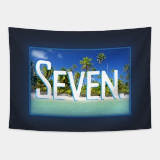 Seven year old Tropical Beach Tapestry