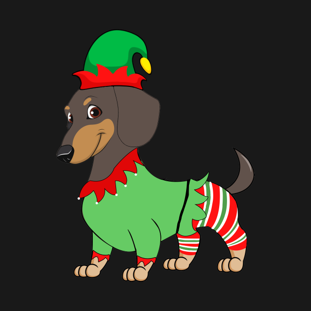 Dachshund In Elf Costume Christmas Shirt Dachshund In Elf TShirt