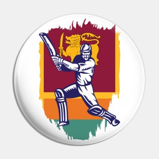 Sri Lanka Cricket Player Batsman Design Pin