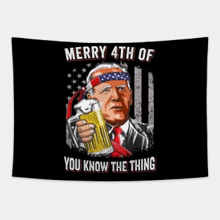 Biden Meme American Flag Merry 4th Of You Know..The Thing Tapestry