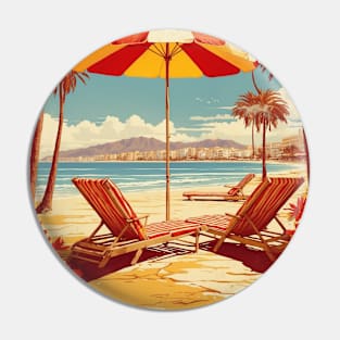 Costa del Sol Beach Spain Travel Tourism Retro Vintage Pin