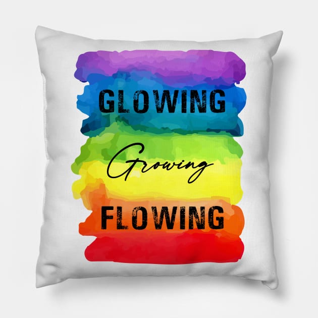 Glowing Growing Flowing - Chakra Shine Pillow by Chakra Shine