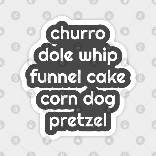 churro dole whip funnel cake corn dog pretzel Magnet by StarsHollowMercantile