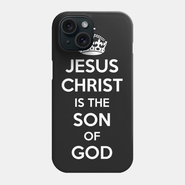 Jesus Christ is the Son of God (white text) Phone Case by VinceField