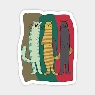 three funny cats Magnet