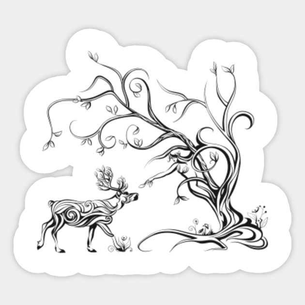 Deer Tattoo Design Deer Sticker Teepublic