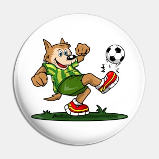 Dog as Soccer player with Soccer ball Pin