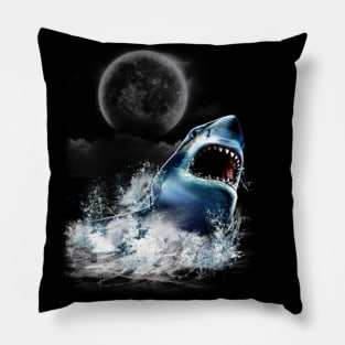 Shark in Moonlight Pillow