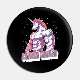Unicorn I Sweat Glitter Funny Gym Workout Pin