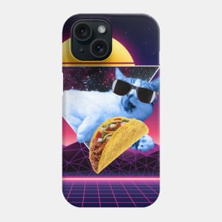 Aesthetic Synthwave Cat Taco Phone Case