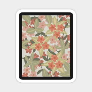 red & pink flower pattern Magnet