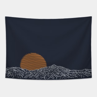 Mountain rising sun Tapestry