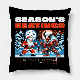 Season's Beatings Santa Claus vs. Krampus Pillow