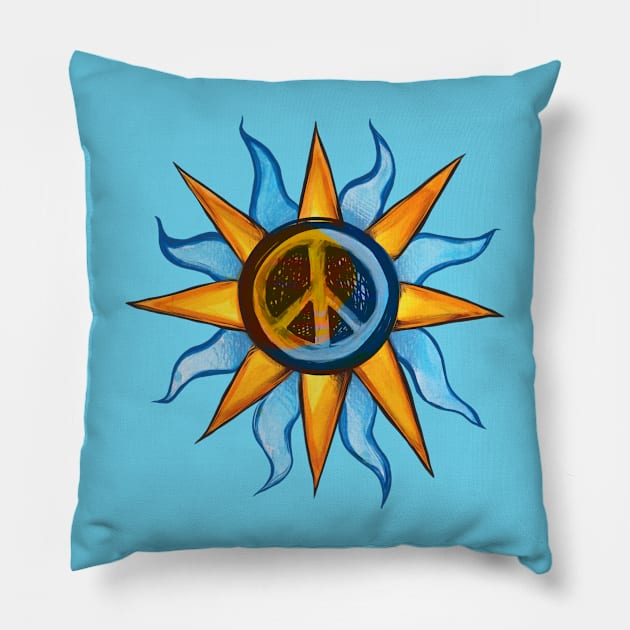 Sunshine Peace Pillow by bubbsnugg