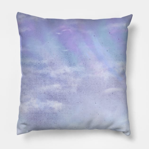 Purple Clouds and Sky Pillow by OneL Design