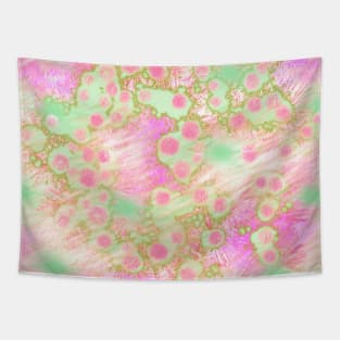 Magenta dots pink splash orange and light green bacterium Tapestry