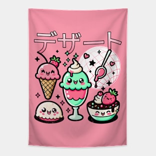 Japanese Kawaii Desserts Ice Cream & Sweets Tapestry