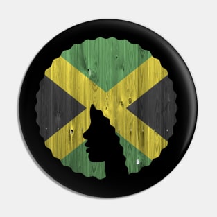 Afro Hair Woman with Jamaican, Black History Pin