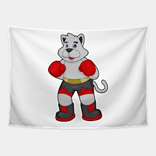 Dog as Boxer with Boxing gloves Tapestry