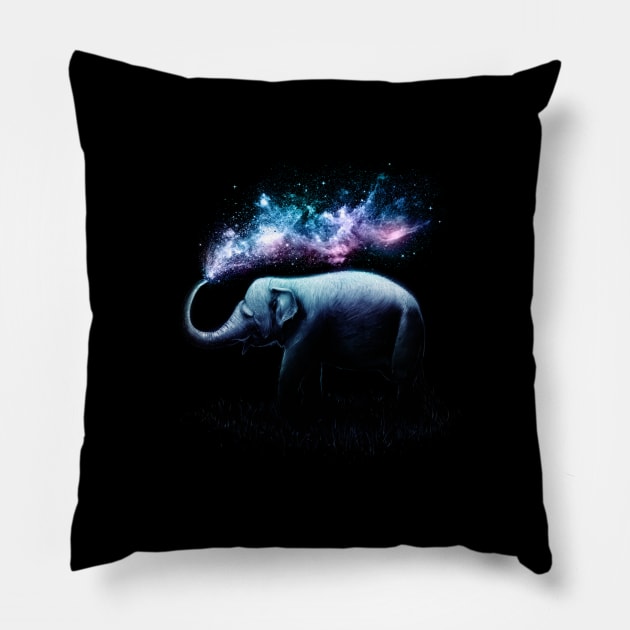 Elephant Splash Pillow by nicebleed