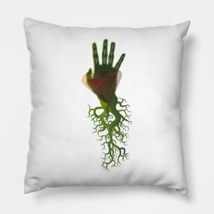 Hello rooted illuminate hand Pillow