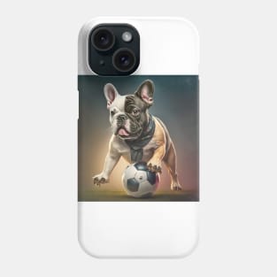 French Bulldog playing soccer Phone Case