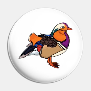 Colorful mandarin duck illustration Pin