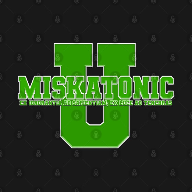 Miskatonic University Varsity (Green Logo) by Hiraeth Tees