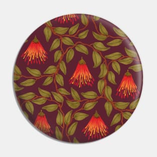 Wildflower wreaths pattern in dark red Pin