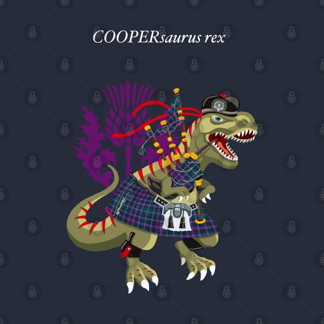 Clanosaurus COOPERsaurus Rex Cooper Family Tartan Plaid by BullShirtCo