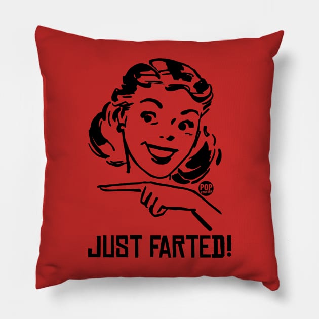 JUST FARTED Pillow by toddgoldmanart