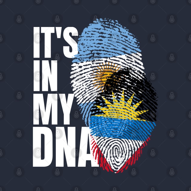 Antigua And Argentina DNA Mix Flag Heritage Gift T-Shirt by Just Rep It!!