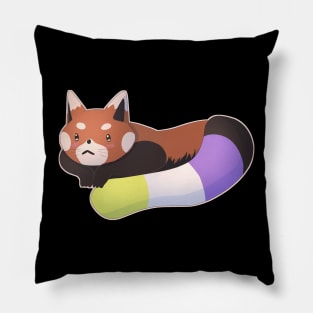 Non-Binary Pride Red Panda Pillow