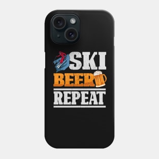 Funny Ski Beer Repeat Skiing & Skiers Phone Case