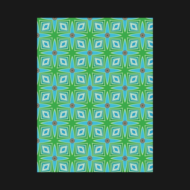 Midcentury style blue and green print by bettyretro