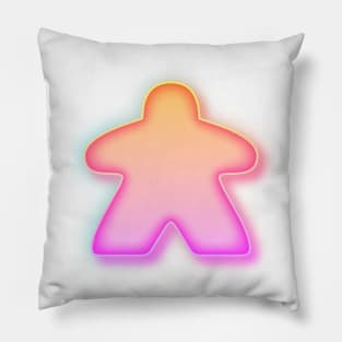 Orange and Pink Neon Board Game Meeple Pillow